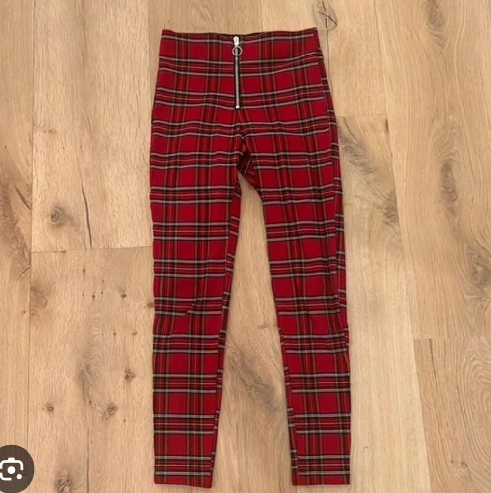 Zara Kids Red Plaid Casual Pants